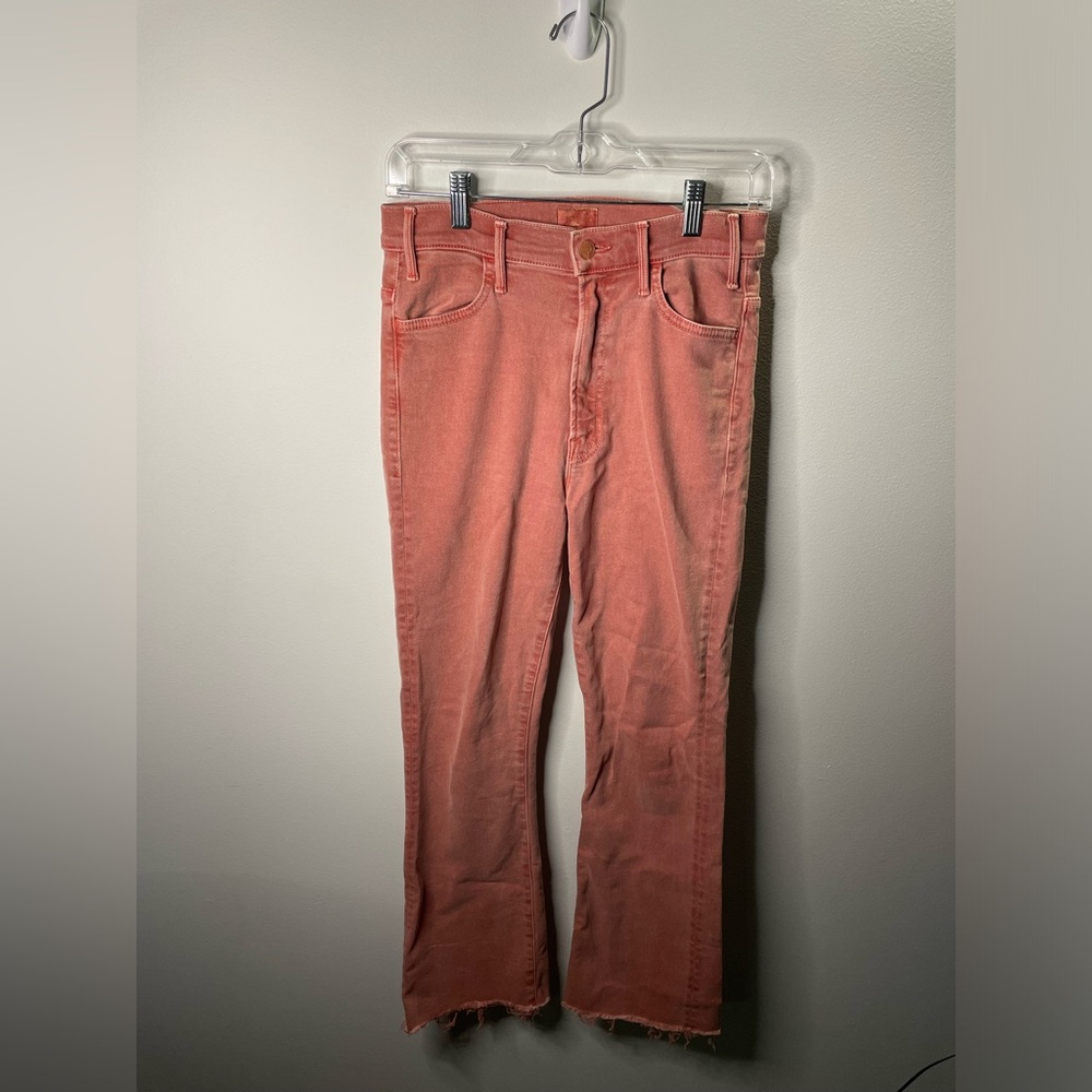 Mother The Hustler Ankle Fray Jean in Coral Wash Valentine’s Day